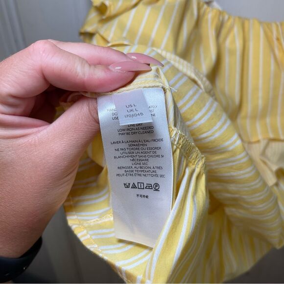 NWT Anthropologie Maeve Ruffled One-Shoulder Yellow Ruffled Top - Picture 11 of 12